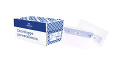 La Couronne - 200 Enveloppes DL 110 x 220 mm - 90 gr - fenêtre polyester 45x100 mm - blanc - bande auto-adhésive - Ouverture facile