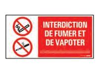 Pickup - Plaque de signalisation - 300 x 150 mm - interdiction de vapoter et de fumer