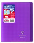 Clairefontaine Koverbook - Cahier polypro 17 x 22 cm - 96 pages - grands carreaux (Seyes) - violet