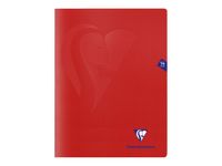 Clairefontaine Mimesys - Cahier polypro 24 x 32 cm - 96 pages - petits carreaux (5x5 mm) - rouge
