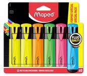 Maped Fluo Peps - Pack de 6 surligneurs - couleurs assorties