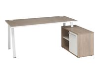 Bureau manager ARPE avec bloc de rangement droit - 160 cm - Chêne