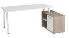 Bureau manager ARPE avec bloc de rangement droit - 160 cm - Blanc