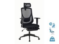 Fauteuil de bureau PRORELAX - accoudoirs réglables - appui-tête réglable et repose-jambe téléscopique - noir