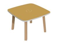 Table basse WOODY - L60 x H40 x P60 cm - plateau jaune