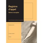 Exacompta - Registre d'appels journalier - noms à recopier chaque mois - A4
