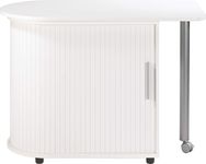 Table pivotante et meuble de rangement - Blanc