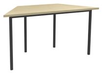 Table de réunion Trapèze - 140 x 70 cm - Pieds carrés anthracite - imitation Erable