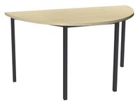 Table de réunion Demi-lune - 160 x 80 cm - Pieds carrés anthracite - imitation érable