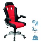 Fauteuil gamer RACER - accoudoirs rabattables - noir et rouge