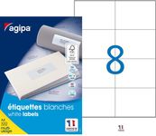 Apli Agipa - 800 Étiquettes adhésives blanches multi-usages - 105 x 74 mm - coins droits - réf 100985