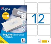 Apli Agipa - 1200 Étiquettes adhésives blanches multi-usages - 99,1 x 42,3 mm - coins arrondis - réf 101311