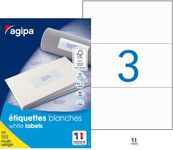 Apli Agipa - 300 Étiquettes adhésives blanches multi-usages - 210 x 99 mm - coins droits - réf 119019