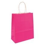 50 Sacs cadeau kraft - poignées torsadées - 35 cm x 14 cm x 40 cm - fuchsia