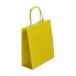 50 Sacs cadeau kraft - poignées torsadées - 35 cm x 14 cm x 40 cm - jaune