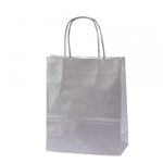 50 Sacs cadeau kraft - poignées torsadées - 35 cm x 14 cm x 40 cm - argent