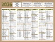 Calendrier bancaire année civile BOUCHUT "Natura Micro" 13,5 x 17,5 cm coloris beige