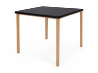 Table collectivité - plateau noir - pied bois