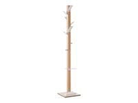 Porte-manteau en bois naturel avec porte parapluie EASYCLOTH - blanc