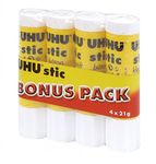UHU stic - 4 Bâtons de colle - 21 g - transparent - non permanent