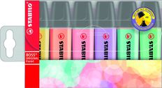 STABILO BOSS ORIGINAL Pastel - Pack de 6 surligneurs - couleurs assorties
