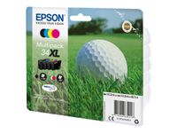 Epson 34XL Balle de Golf - Pack de 4 - noir, cyan, magenta, jaune - cartouche d'encre originale