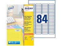 Avery - 2100 Mini Étiquettes multi-usages blanches - 46 x 11,1 mm - Impression laser - réf L7656-25