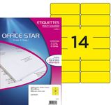 Office Star - 1400 étiquettes Multi-usages - 99,1 x 38,1mm - Jaune