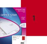 Office Star - 100 Étiquettes multi-usages rouge - 210 x 297 mm - réf OS43478R
