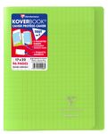 Clairefontaine Koverbook - Cahier polypro 17 x 22 cm - 96 pages - grands carreaux (Seyes) - vert