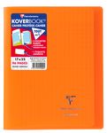 Clairefontaine Koverbook - Cahier polypro 17 x 22 cm - 96 pages - grands carreaux (Seyes) - orange
