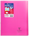 Clairefontaine Koverbook - Cahier polypro 24 x 32 cm - 96 pages - grands carreaux (Seyes) - rose