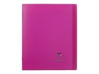 Clairefontaine Koverbook - Cahier polypro 17 x 22 cm - 96 pages - grands carreaux (Seyes) - rose