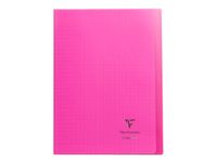 Clairefontaine Koverbook - Cahier polypro A4 (21x29,7 cm) - 96 pages - grands carreaux (Seyes) - rose