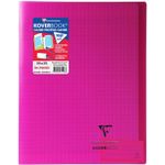 Clairefontaine Koverbook - Cahier polypro 24 x 32 cm - 96 pages - grands carreaux (Seyes) - rose