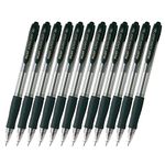 Pilot Super Grip - 12 Stylos à bille - noir - 1 mm - rétractable