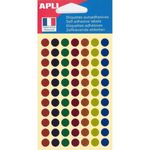 Apli Agipa - 308 Pastilles adhésives - couleurs métal assorties - diamètre 8 mm - réf 013934