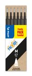 Pilot Frixion Ball - 6 Recharges pour rollers effaçables - 0,7 mm - noir