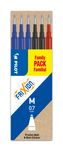 Pilot Frixion Ball - 6 Recharges pour rollers effaçables - 0,7 mm - noir/rouge/bleu