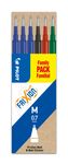 Pilot Frixion Ball - 6 Recharges pour rollers effaçables - 0,7 mm - noir/rouge/bleu/vert