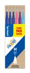 Pilot Frixion Ball - 6 Recharges pour rollers effaçables - 0,7 mm - bleu/rose/violet/turquoise