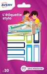 Avery - 30 Étiquettes adhésives pour stylos - 50 x 10 mm - bleu/vert 
