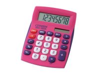 Calculatrice de bureau Citizen SDC-450N - 8 chiffres - alimentation batterie et solaire - rose