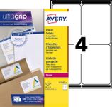 Avery - 60 Étiquettes d'expédition blanches - 99,1 x 139 mm - Impression laser - réf L7169-15