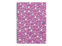 Oxford Floral - Carnet de notes à spirale - A5 - 120 pages - ligné