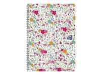 Oxford Floral - Carnet de notes à spirale - B5 - 120 pages - ligné