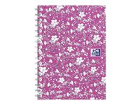 Oxford Floral - Carnet de notes à spirale - A6 - 100 pages - petits carreaux