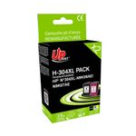 UPrint H-304XL PACK - Paquete de 2 - negro, color (cian, magenta, amarillo) - compatible - refabricado - cartucho de tinta - para HP AMP 130; Deskjet 26XX, 37XX; ENVY 50XX
