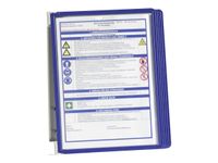 Durable Vario - Support mural métallique avec 5 pochettes A4 - bleu