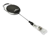 Durable - 10 Enrouleurs de badge - bouton pression clip - noir